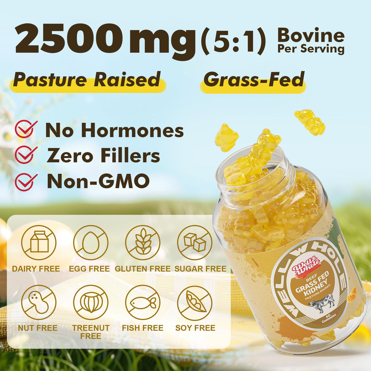 Grass Fed Beef Kidney Gummies gmp